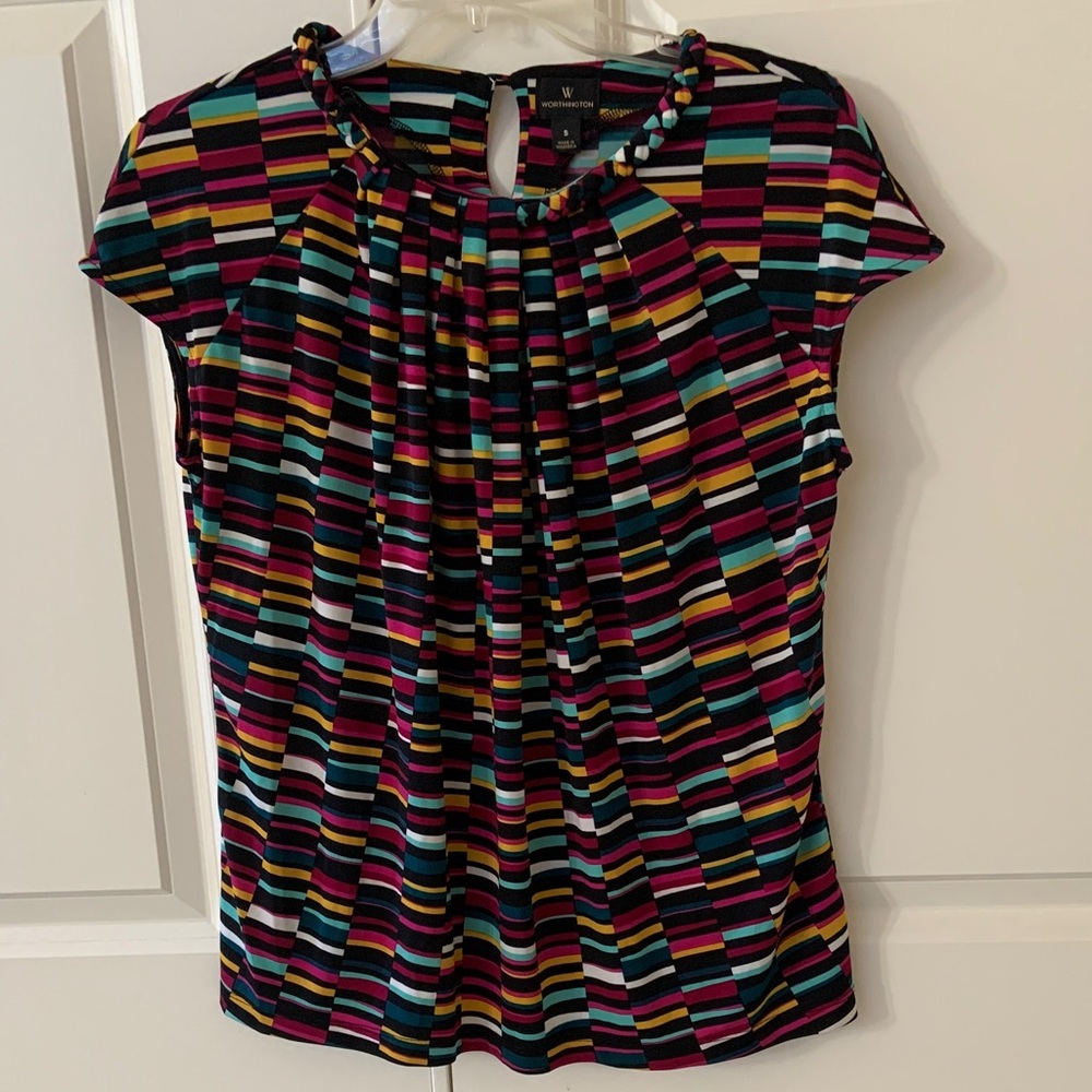 Worthington Multicolor Striped Blouse